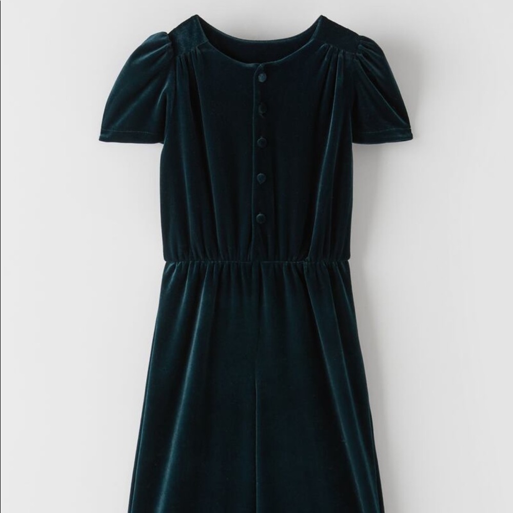 Velvet emerald green jumpsuit